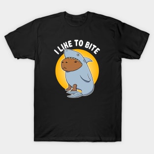I like to bite Capybara Shark Costume T-Shirt